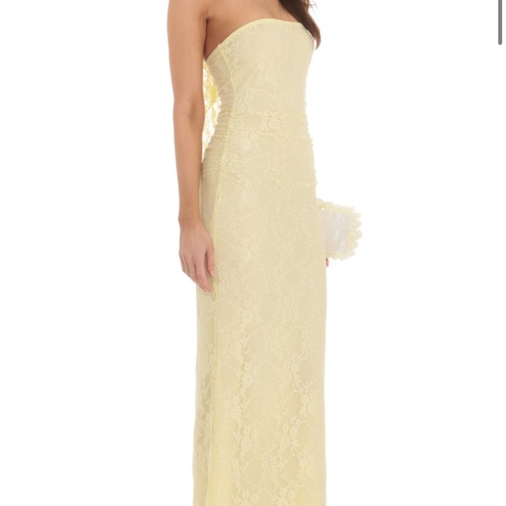 Lucy in the Sky Strapless Yellow Lace Dress Brand new with tags